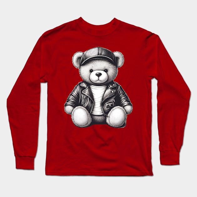 Leather Cub Teddy Bear Long Sleeve T-Shirt by SNAustralia